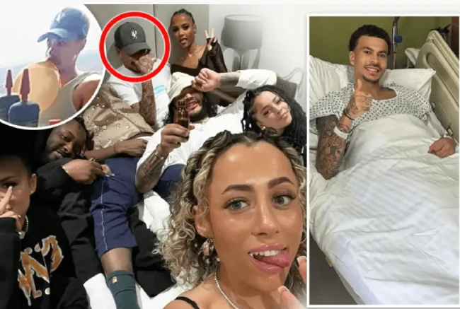 阿里同四女三男拍集体床照